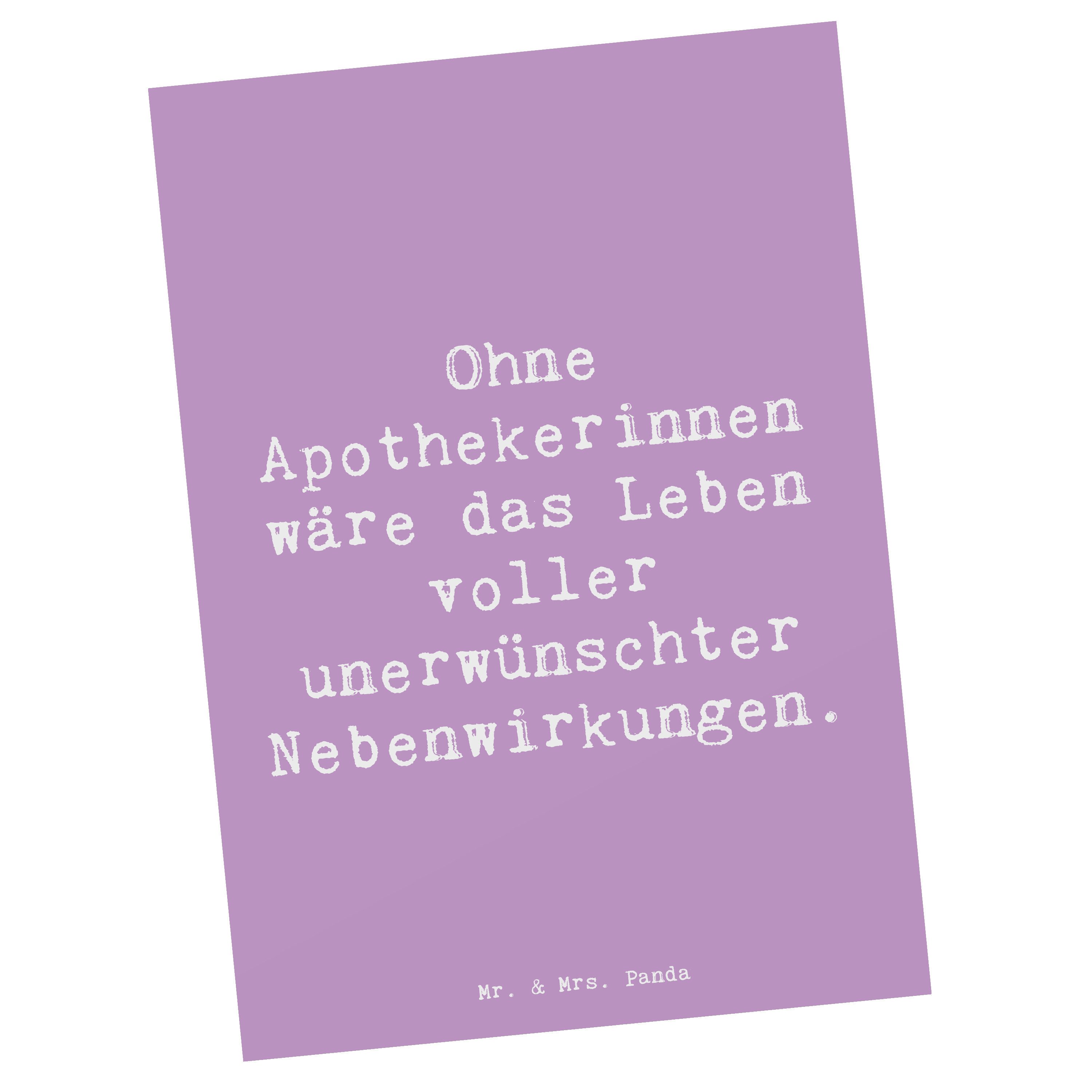 Postkarte Apothekerin Nebenwirkung - Lavendeltraum - Geschenk, Ohne Apothekerin