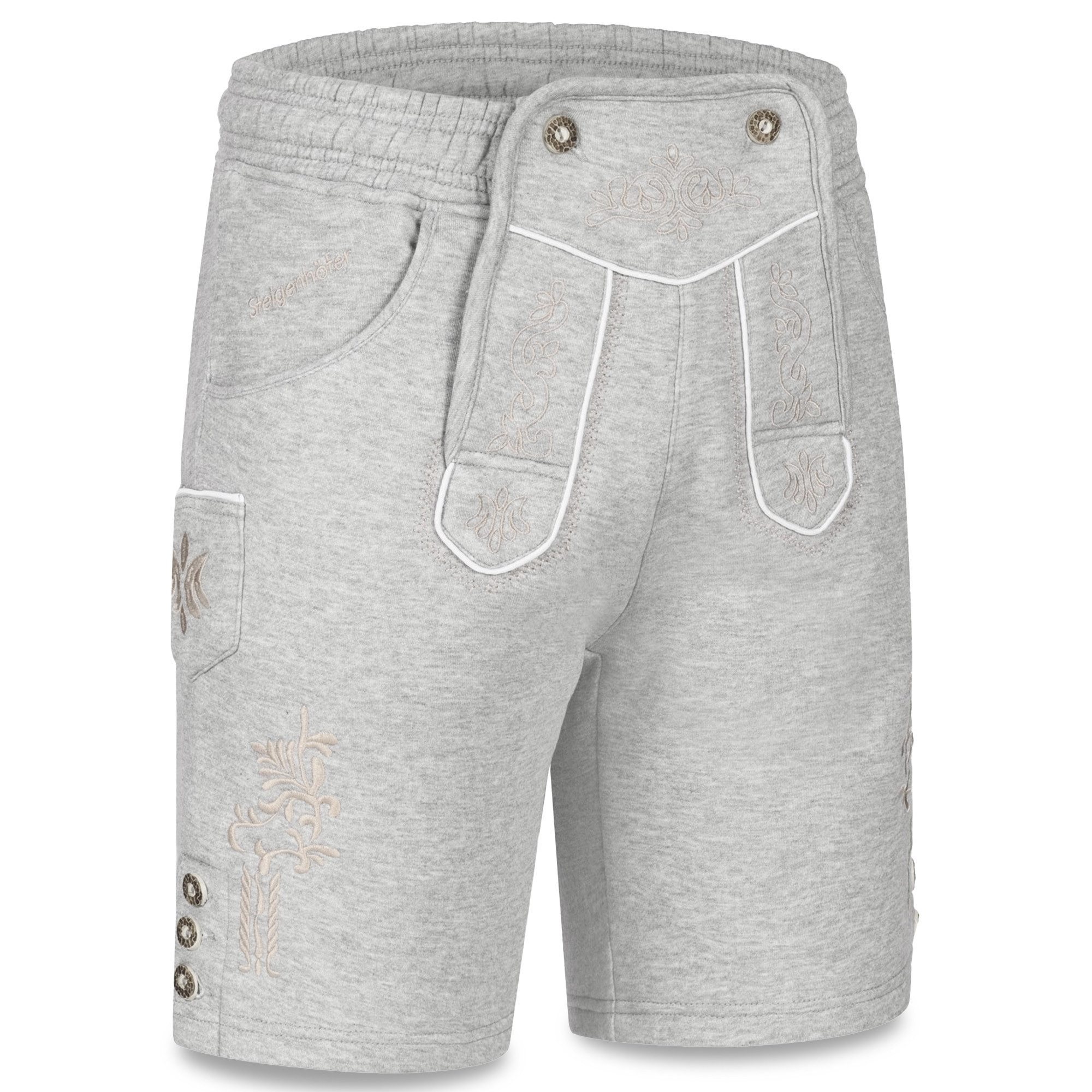 Steigenhöfer Manufaktur Jogginghose "MORITZ" kurze Jogginghose im Lederhosen Look Herren Tracht für Oktoberfest Wiesn und weitere Feierlichkeiten