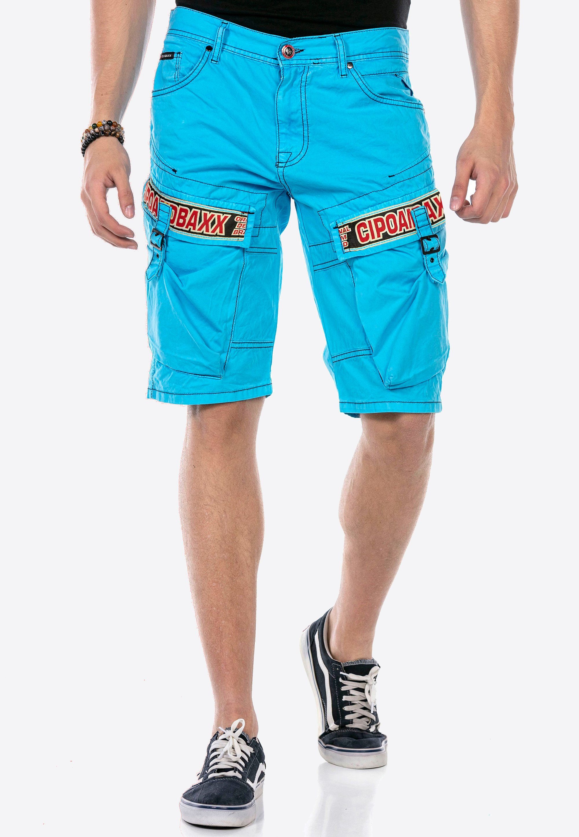 Cipo & Baxx Shorts im Sommer Look hellblau