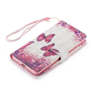 FITSU Handyhülle Handytasche für Huawei Mate 20 Hülle Schmetterling Motiv 6,53 Zoll, Flipcase für Huawei Mate 20 Handyhülle, Handytasche mit Kartenfach