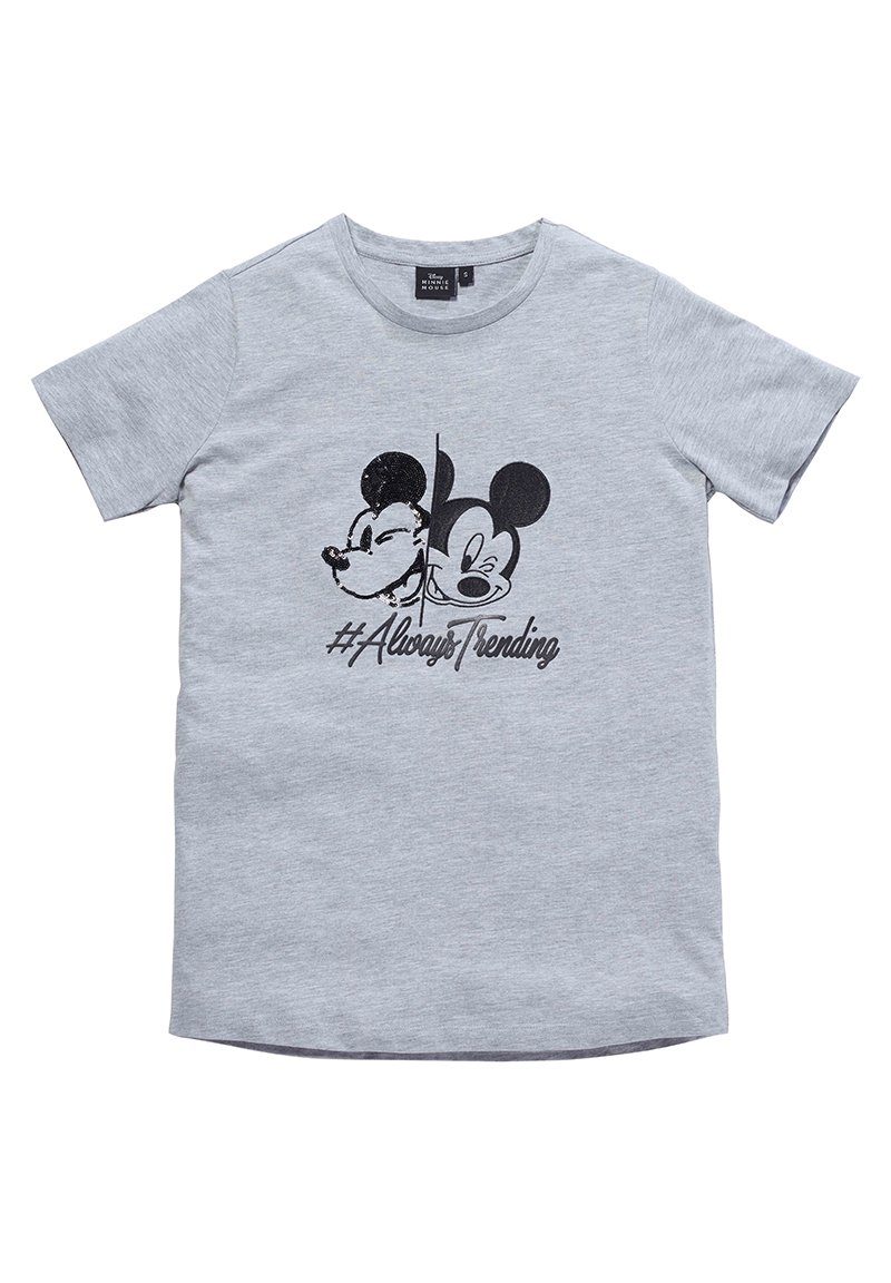 Minnie Mouse T-Shirt Damen Oberteil Pailletten besetzt kurzarm Schwarz