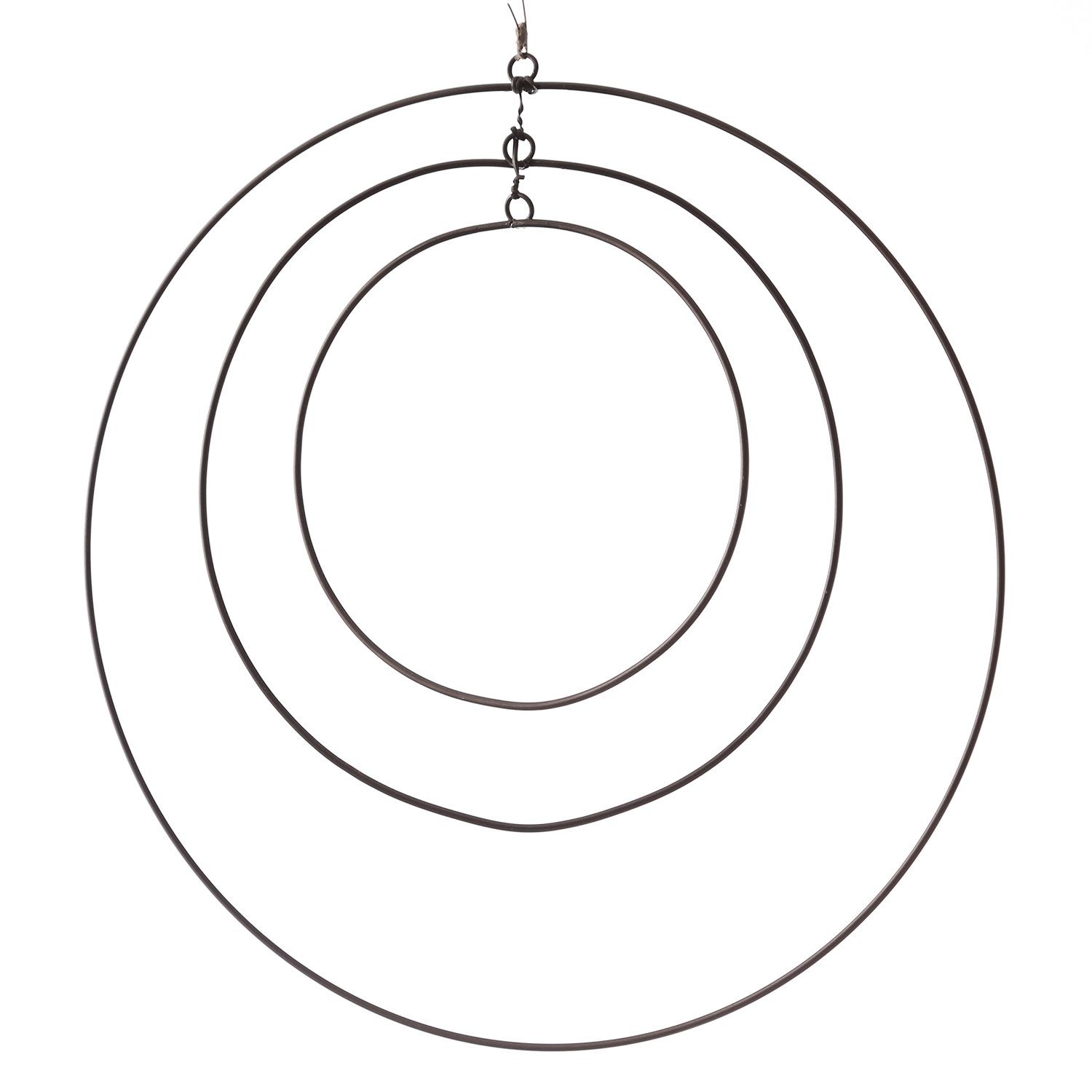 MARELIDA Dekoobjekt Dekoringe Metallringe mit Aufhängeösen DIY Basteln 50/40/30cm schwarz (3 St)