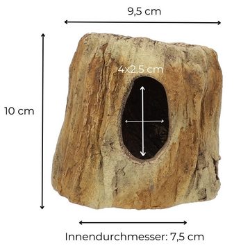 GarPet Aquariendeko Aquarium Terrarium Deko Keramik Baumstumpf Laich Ton Höhle Versteck