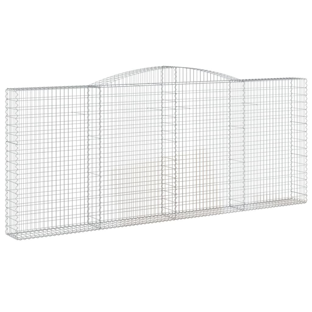 vidaXL Blumentopf Gabionen mit Hochbogen 2 Stk. 400x30x160/180cm Verzinktes Eisen (2 St)