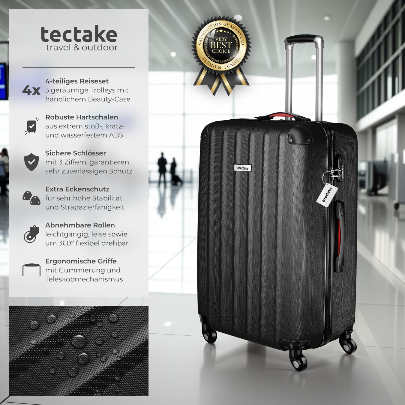 tectake Trolley Hartschalen-Trolley Cleo - Ineinander stapelbares Set mit R günstig online kaufen