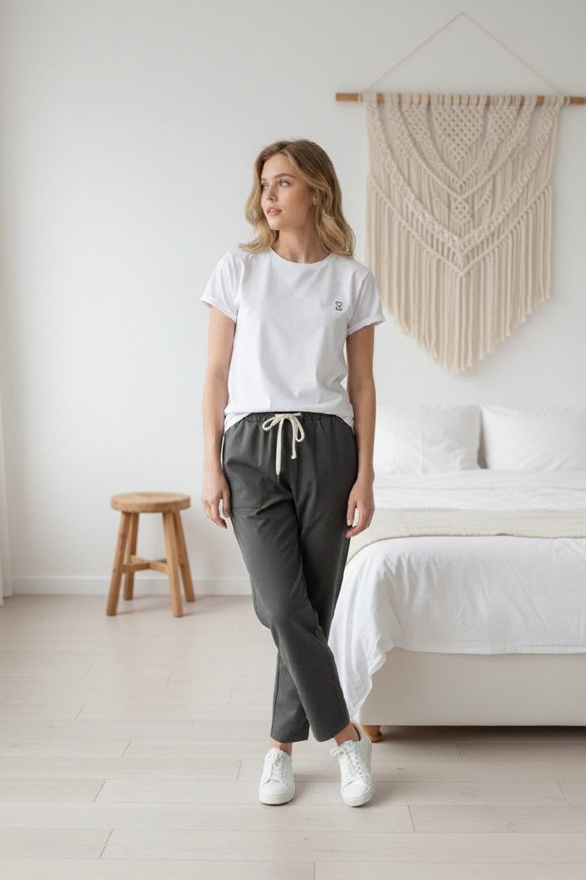 Zuckerwatte Kurzarmshirt mit Rundhalsausschnitt aus 100% Baumwolle