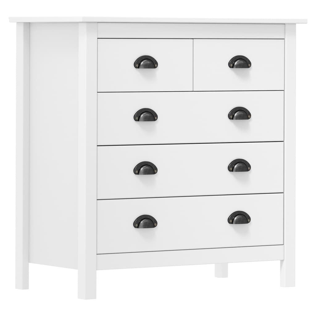 Sideboard Sideboard Hill Weiß 79x40x80 cm Massivholz Kiefer