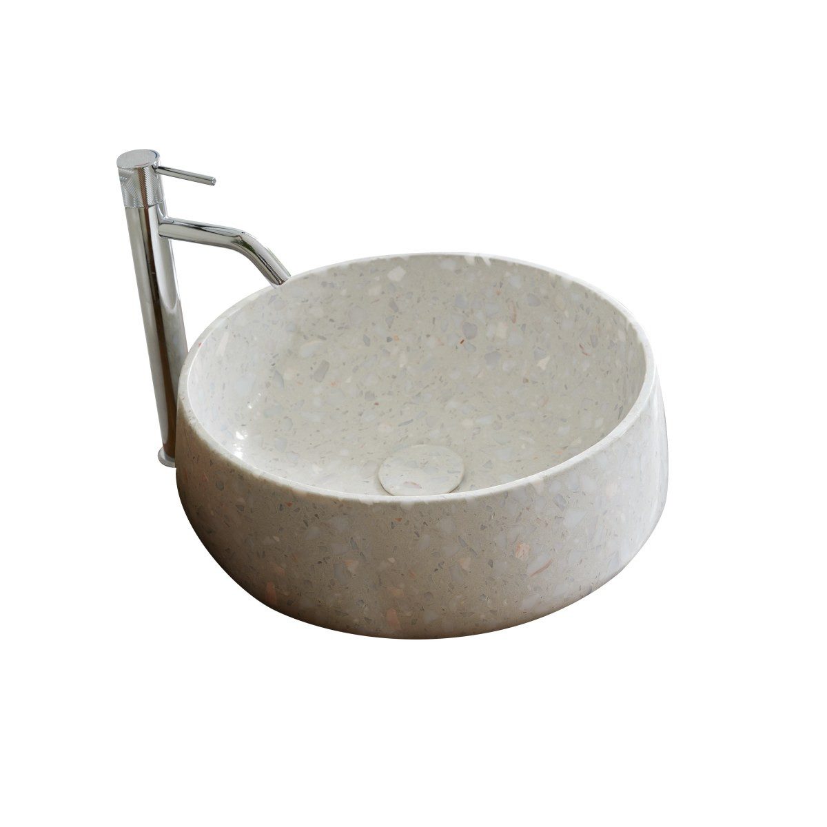 Tikamoon Waschbecken Waschbecken Milos Premium-Terrazzo
