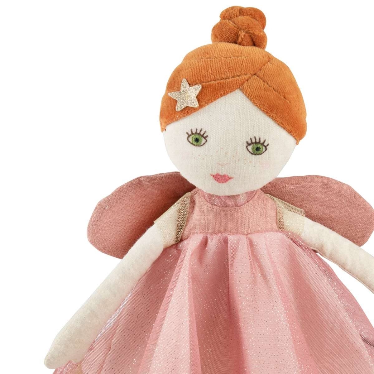 Moulin Roty Babypuppe Fee Viviane rosa Feenpuppe aus Fee zum Spielen und Kuscheln (1-tlg), Feenpuppe