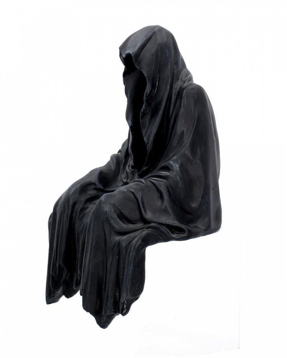 Horror-Shop Dekofigur Kantensitzer Sensenmann als Geschenk für Gothic Fa