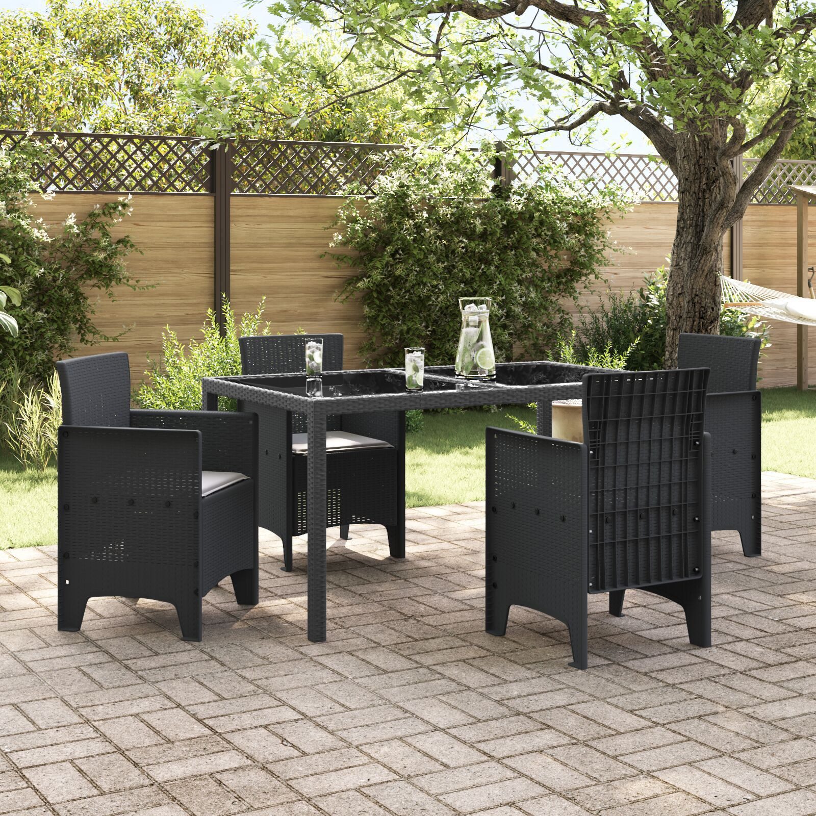 vidaXL Gartenstuhl Gartenstühle mit Kissen 4 günstig online kaufen