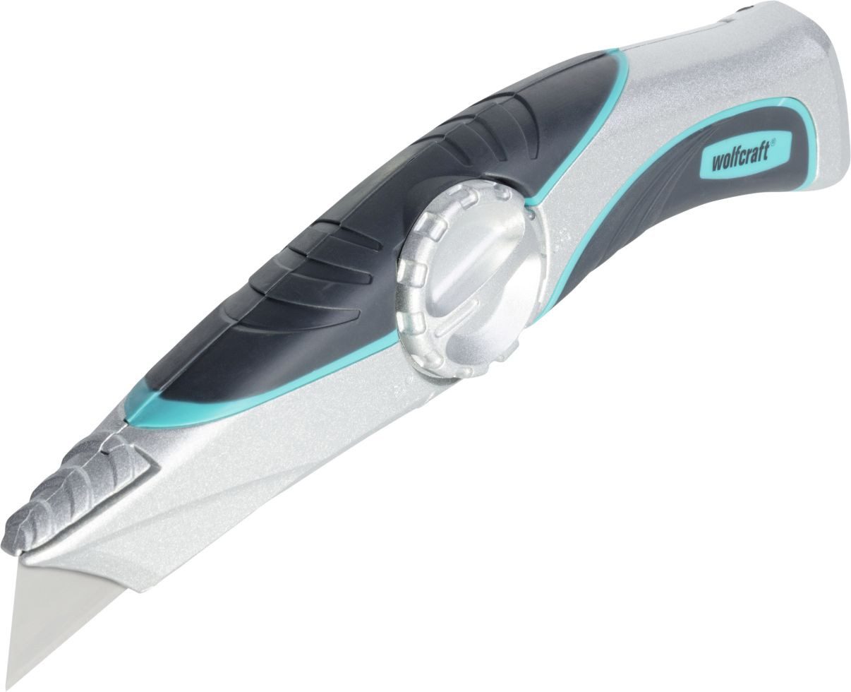 Wolfcraft Cuttermesser Wolfcraft Trapezklingenmesser inkl. Köcher Profi