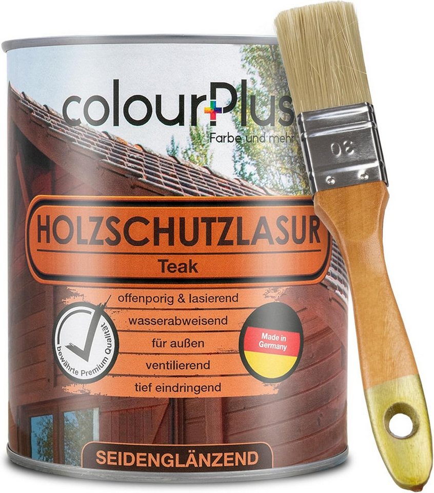 ColourPlus Holzschutzlasur Holzschutzlasur, Holzschutzlasur außen, offenporig, UV- & Witterungsschutz, lasierend