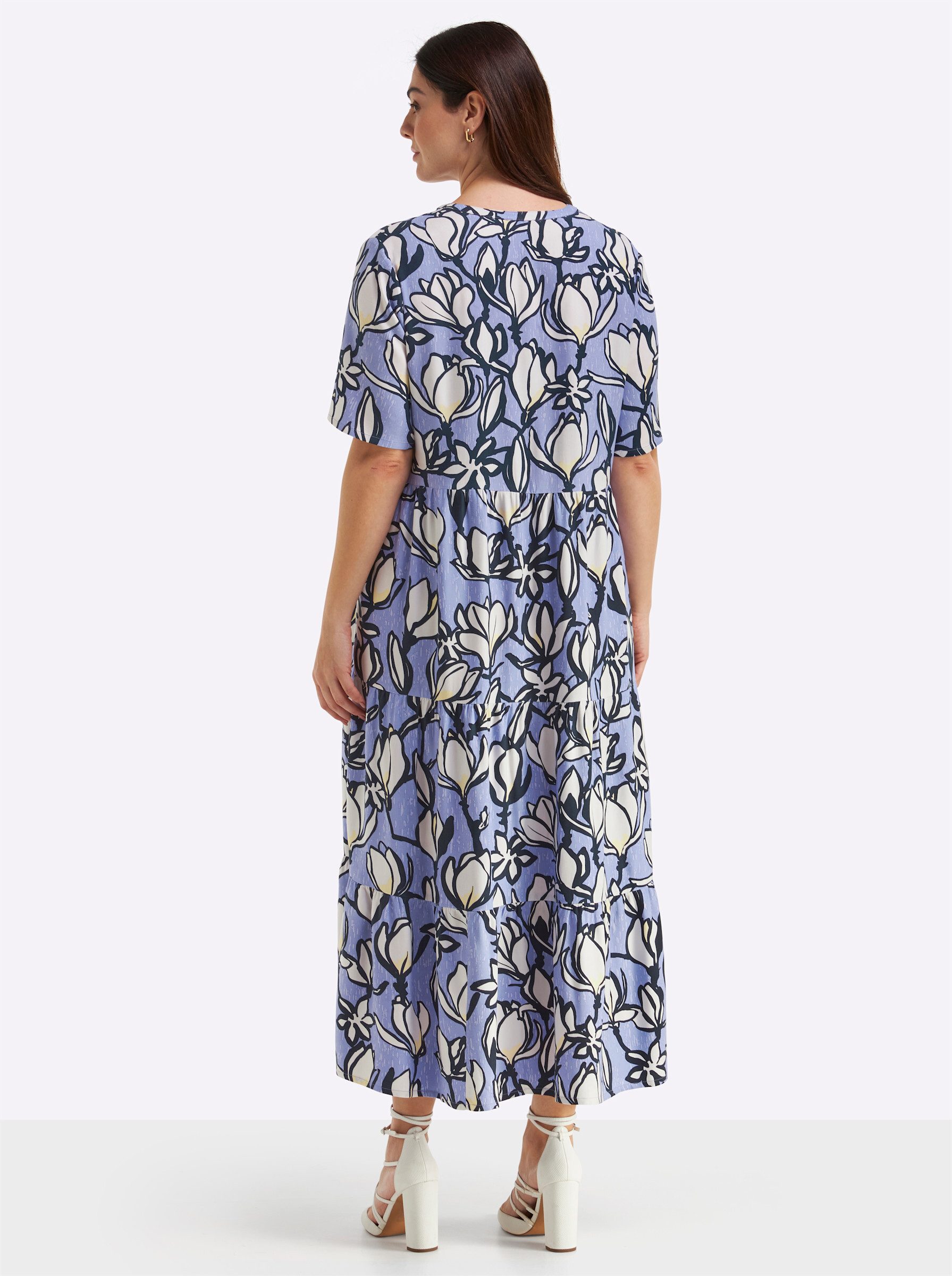 Sheego Etuikleid Webkleid Kurzarm