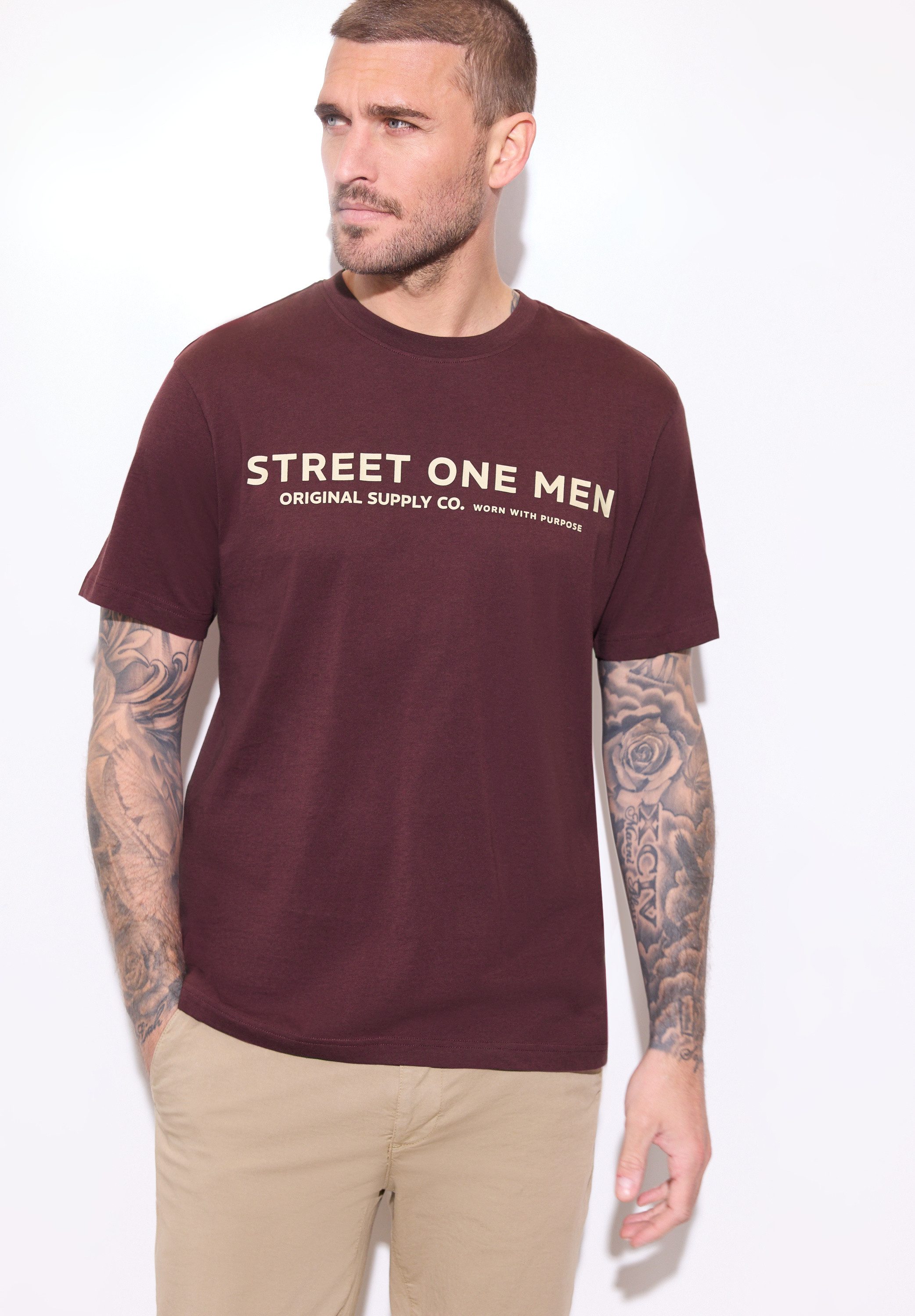 STREET ONE MEN T-Shirt aus reiner Baumwolle
