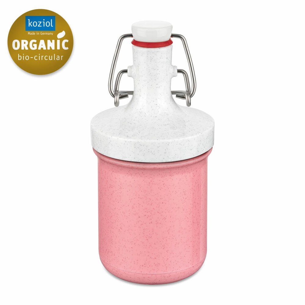 KOZIOL Trinkflasche Plopp mit To Ice Strawberry Go Mini Bügelverschluss Organic Cream