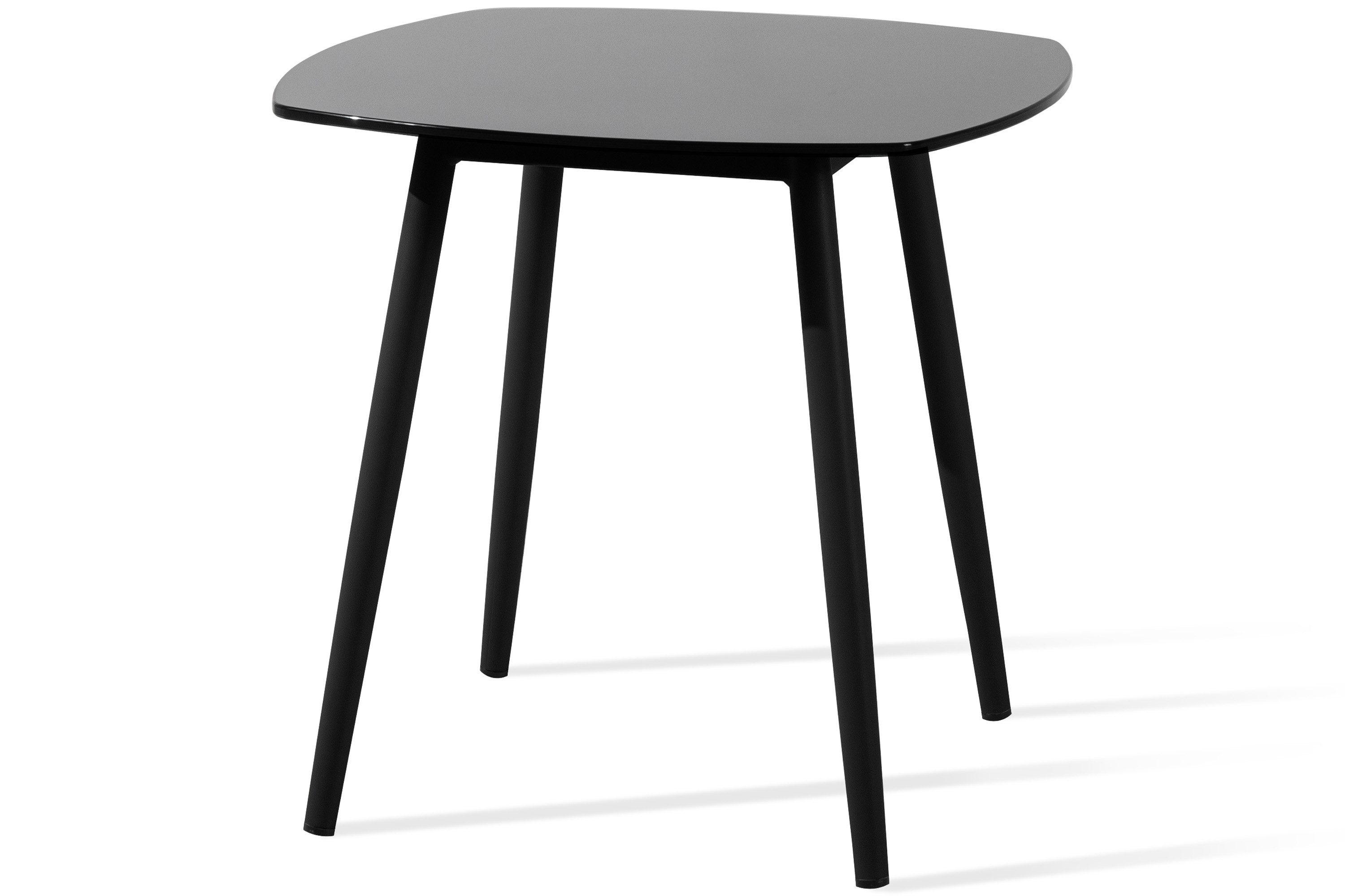 KONSIMO® Gartentisch SOLIS Balkontisch, Stahlgestell, hergestellt in der EU, Tischplatte aus gehärtetem Glas, Modern, pflegeleicht