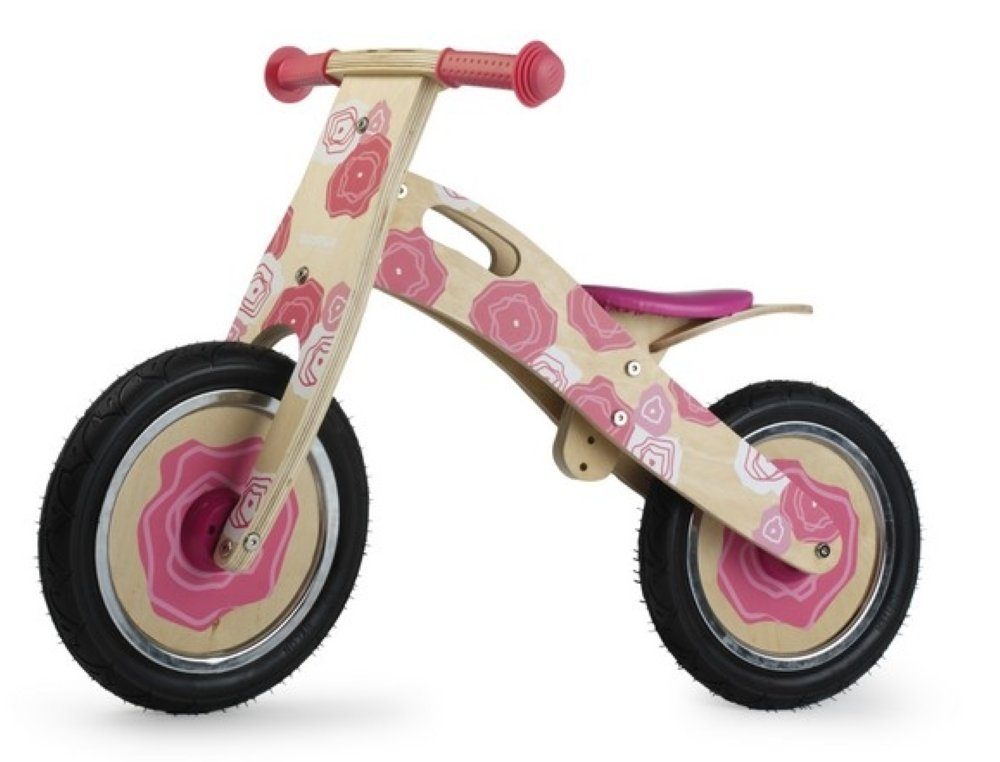 Laufrad »Kinder Holz Balance Bike pink Rose / Natur - Lauflernrad für  Mädchen«