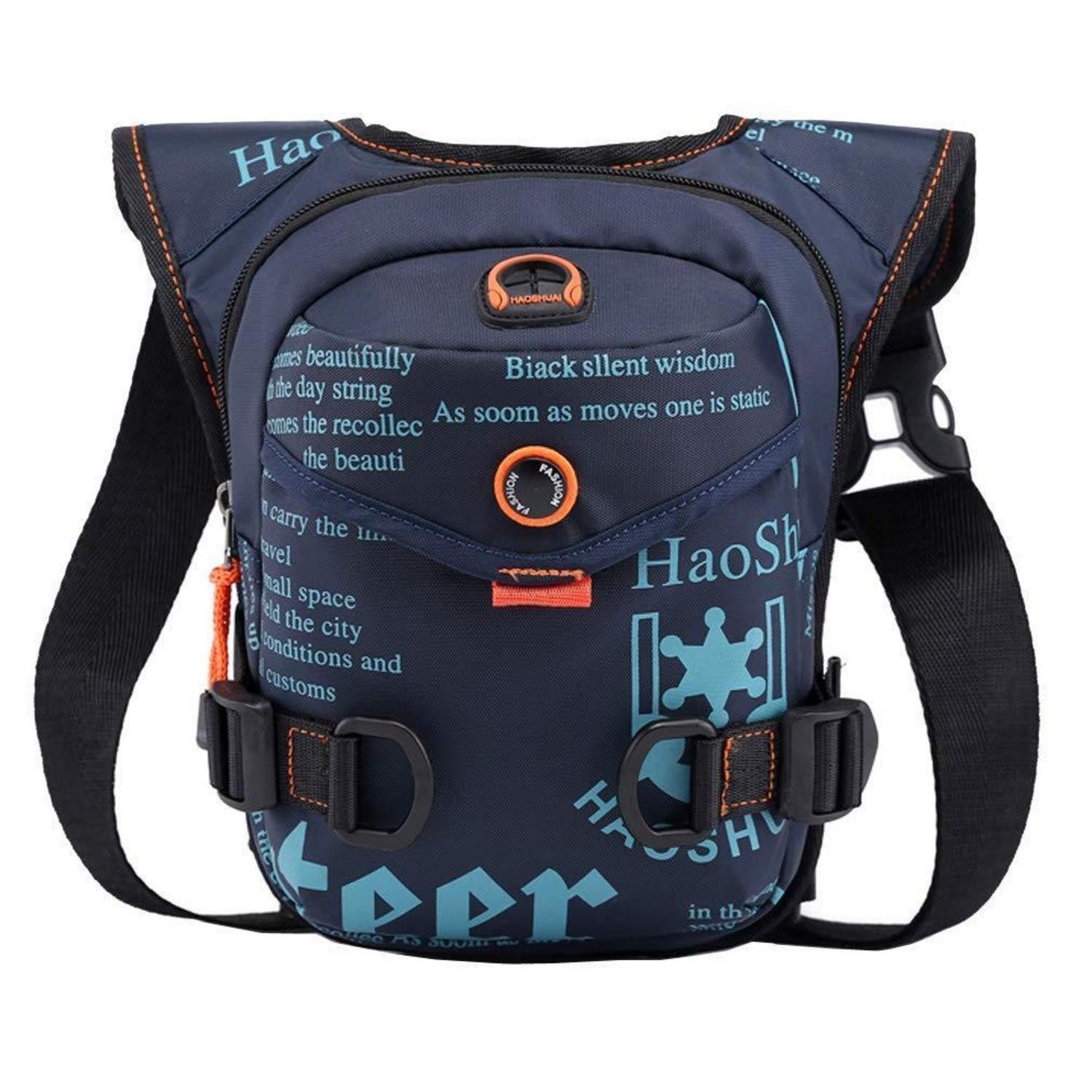 LuxusKollektion Beintasche Beintasche Motorrad Canvas Reitertasche Hüfttasche #20marine(nylon)