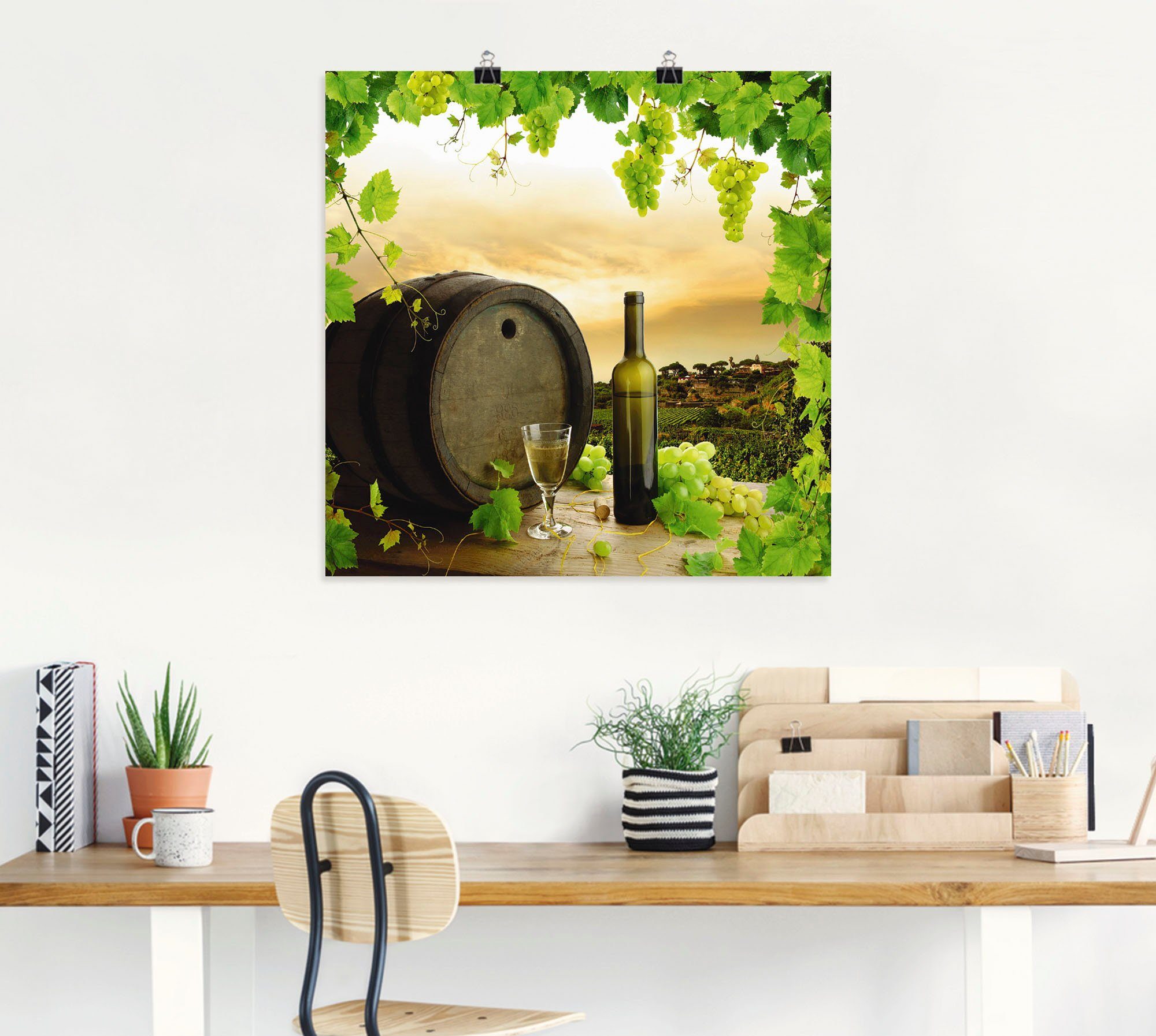 Artland Wandbild Wein Trauben oder Leinwandbild, Bilder Wein Wandaufkleber St), Größen in Poster Weinberg, als Alubild, (1 versch. Reben