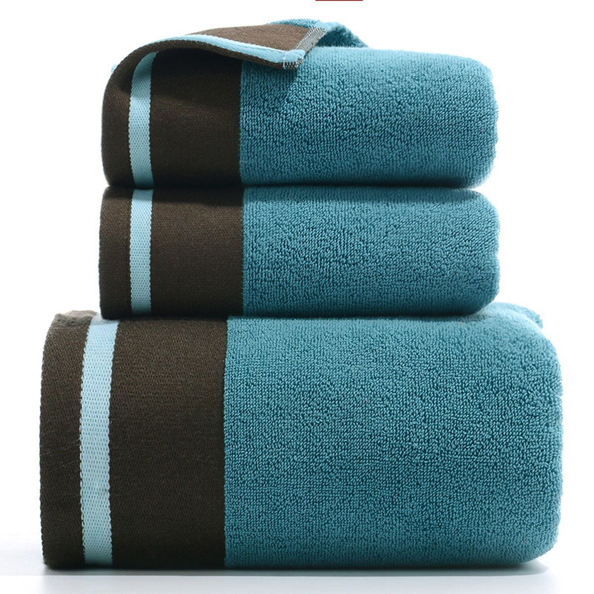 Handtücher Set Set-2xHandtuch,1xBadetuch,saugfähig weich,für Blau Handtuch und Jormftte zu Hause