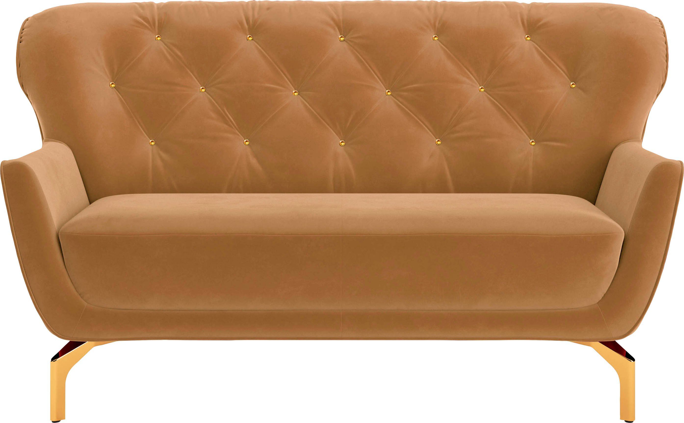 sit&more 2-Sitzer Orient Strass-Stein, mit goldfarbene Zierkissen 2 inkl. 3 Metallfüße V