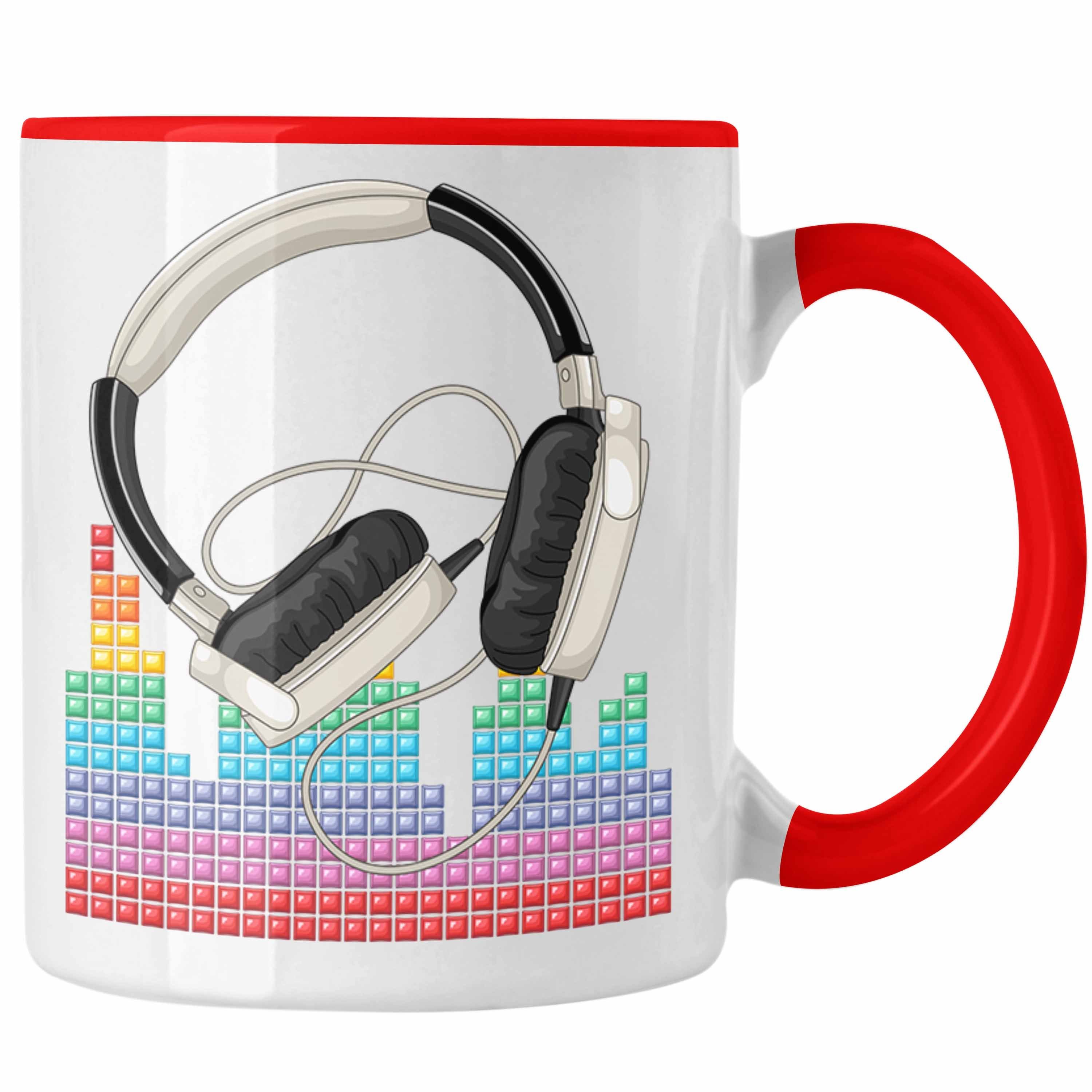 Kaffee-Becher Grafik Rot Tasse Mischpult Tasse für Trendation DJ DJ Geschenkidee Geschenk