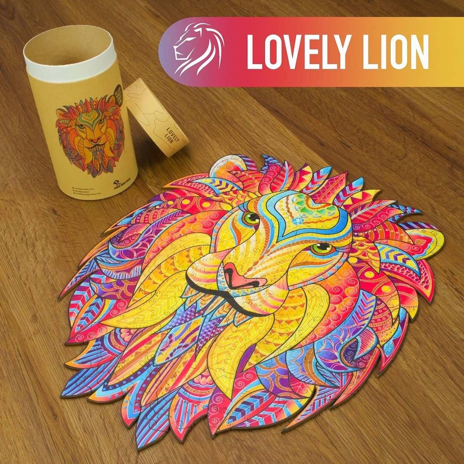 Woody Puzzles Puzzle Delfin + Löwe, 595 Puzzleteile, 2er Bundle