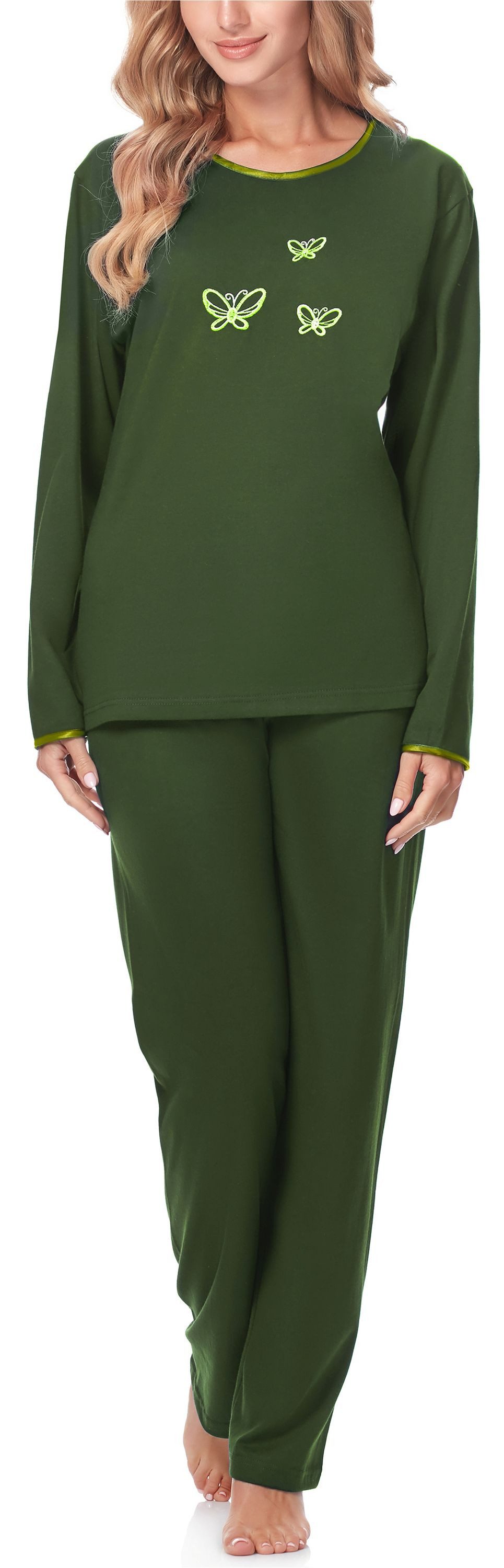 Schlafanzug Damen Langarm Schlafanzug 91LW1