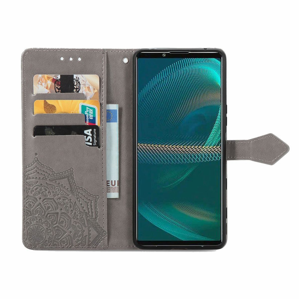 König Design Handyhülle Sony Xperia 5 III, Schutzhülle Schutztasche Case Cover Etuis Wallet Klapptasche Bookstyle