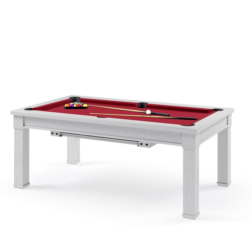 BISON Billardtisch Billard- cm) 6.5 Vita in ft 6.5 ft cm) (215x122 (184x106 5 in White, ft und und = 215x122 cm Esstisch Bordeux Hamilton Dolce Erhältlich Rot