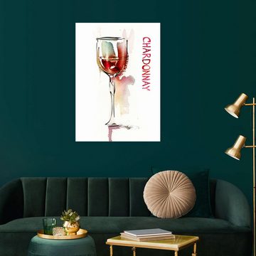 Posterlounge Wandfolie Editors Choice, Ein Glas Chardonnay, Küche Malerei
