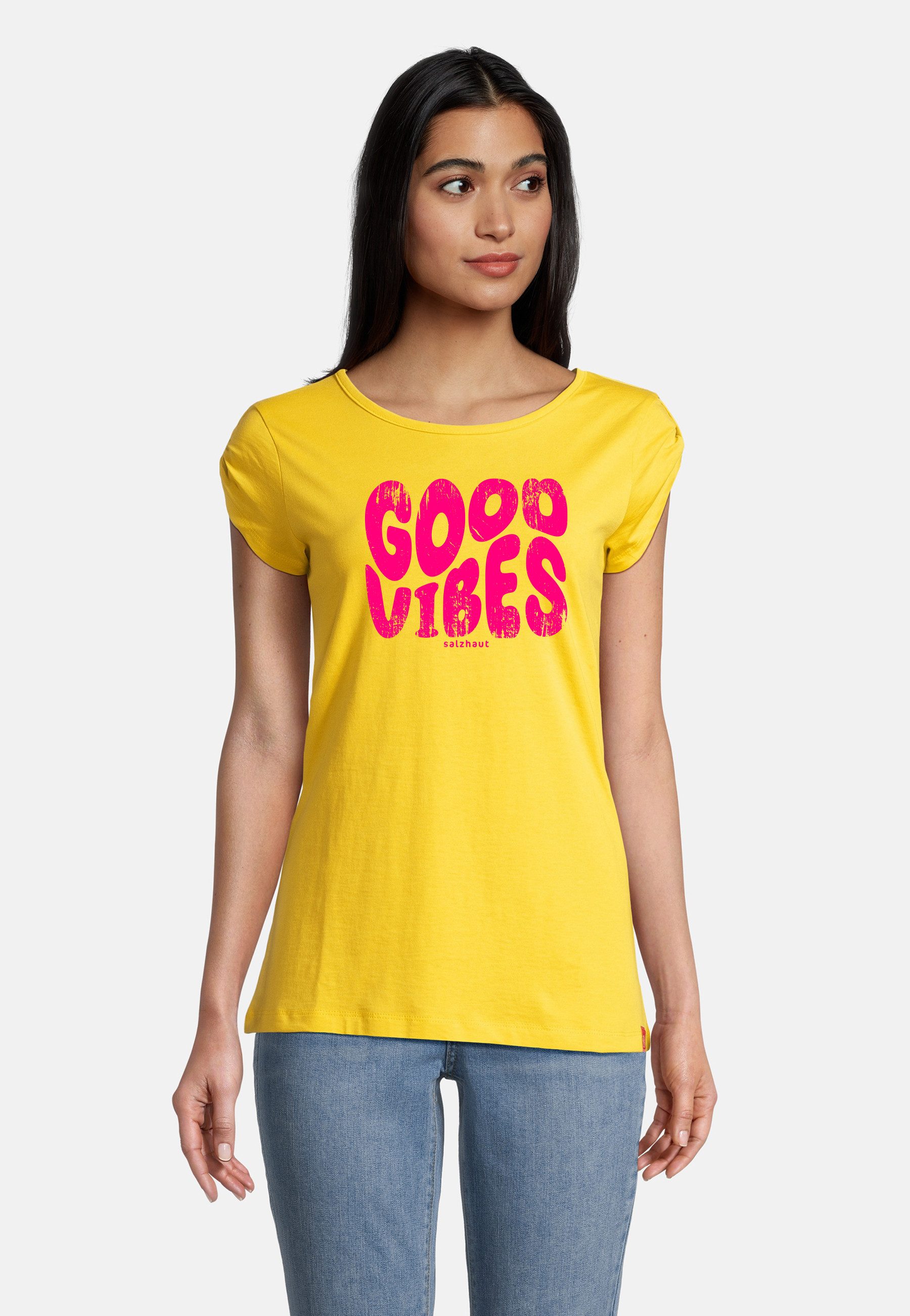 salzhaut T-Shirt BIIKE - GOOD VIBES Damen Tailliert Endlich wieder Sommer! günstig online kaufen