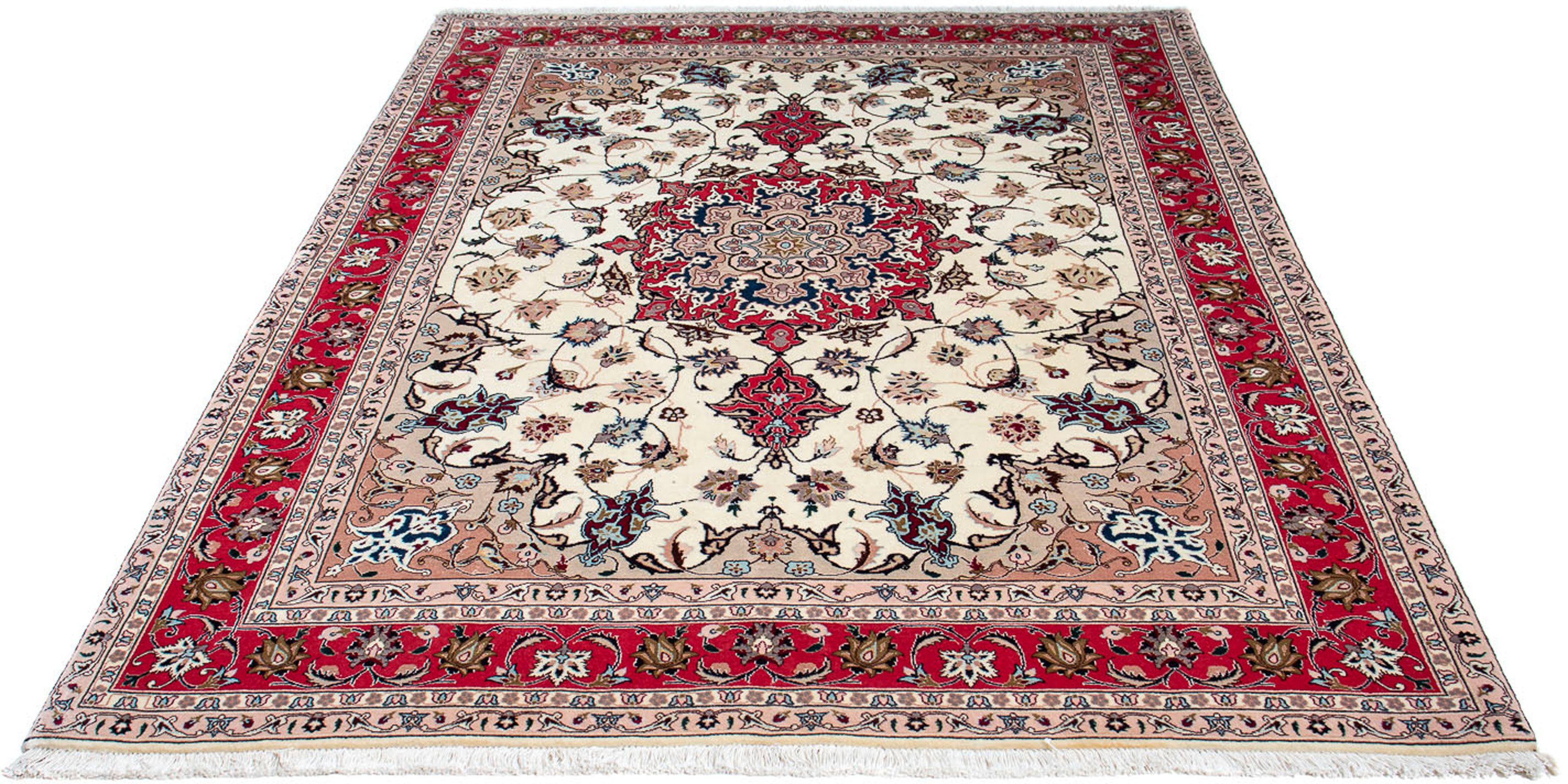Orientteppich Perser - Täbriz rechteckig, 154 Handgeknüpft, beige, mit - 7 cm x morgenland, Einzelstück Wohnzimmer, mm, - Höhe: Zertifikat - Royal 212
