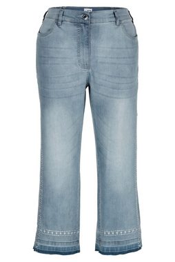 MIAMODA 5-Pocket-Jeans 3/4-Jeans Slim Fit Stickereien 5-Pocket