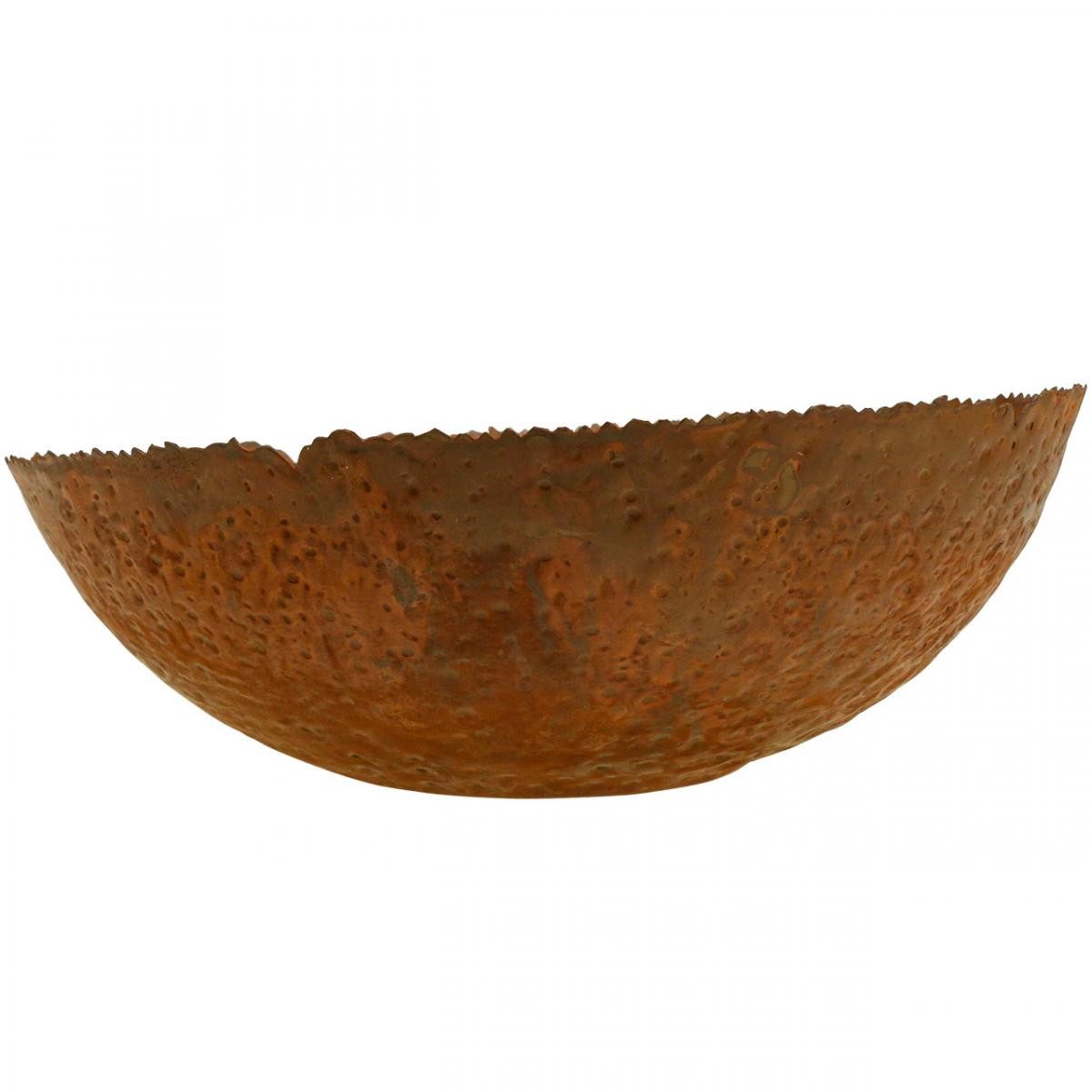 Florists Products Gartenfigur Rustikale Dekoschale Metall in Rost-Optik für Tischdeko, Ø30cm – Bild 3 von 4