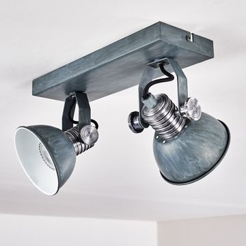 hofstein Deckenleuchte »Varsi« dimmbare Deckenlampe aus Metall in Grau/Weiß, ohne Leuchtmittel, 2700 Kelvin, Lampenschirm dreh-/schwenkbar, 2xGU10, Spot im Retro-Design