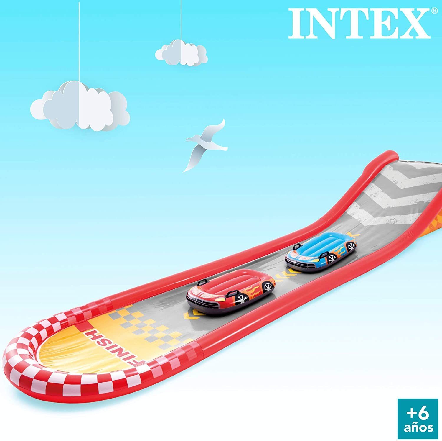 T-Gleiter Intex Racing Fun Slide Surfrider mit strapazierfähigen Griffen, DOTMALL | Schlaufengleiter