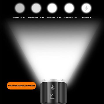 Daisred LED Taschenlampe Taschenlampen LED Aufladbar 2000 Lumen Extrem Hell Zoombares, IPx4 Wasserdichte