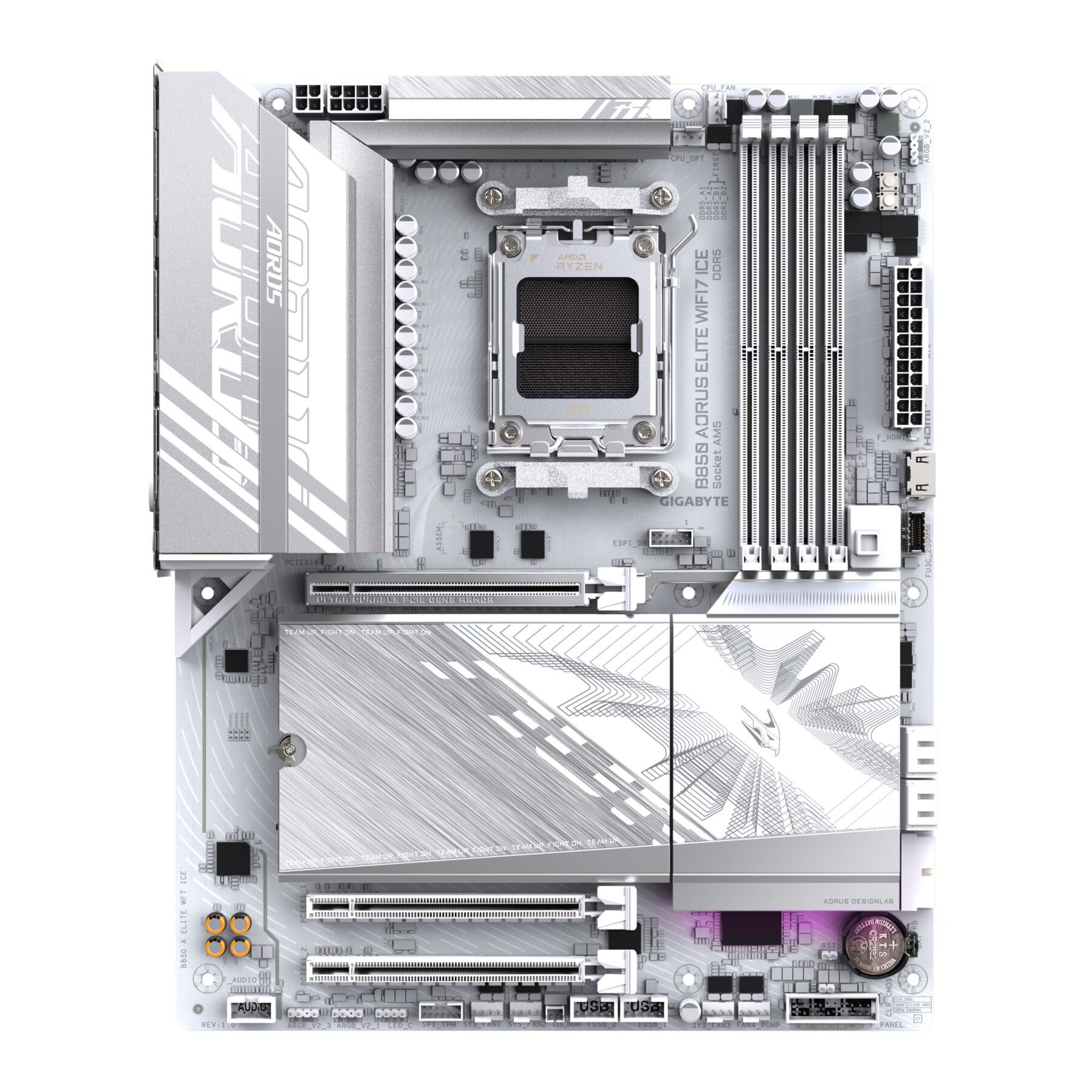 Gigabyte B850 AORUS ELITE WIFI7 ICE Motherboard - AMD Ryzen 9000 Serie CPUs, 14 Mainboard