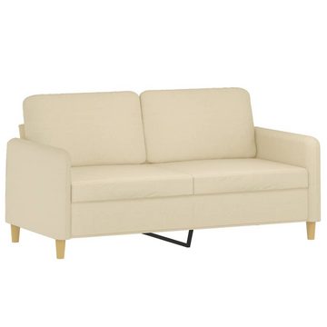 vidaXL Sofa 2-Sitzer-Sofa mit Zierkissen Creme 140 cm Stoff