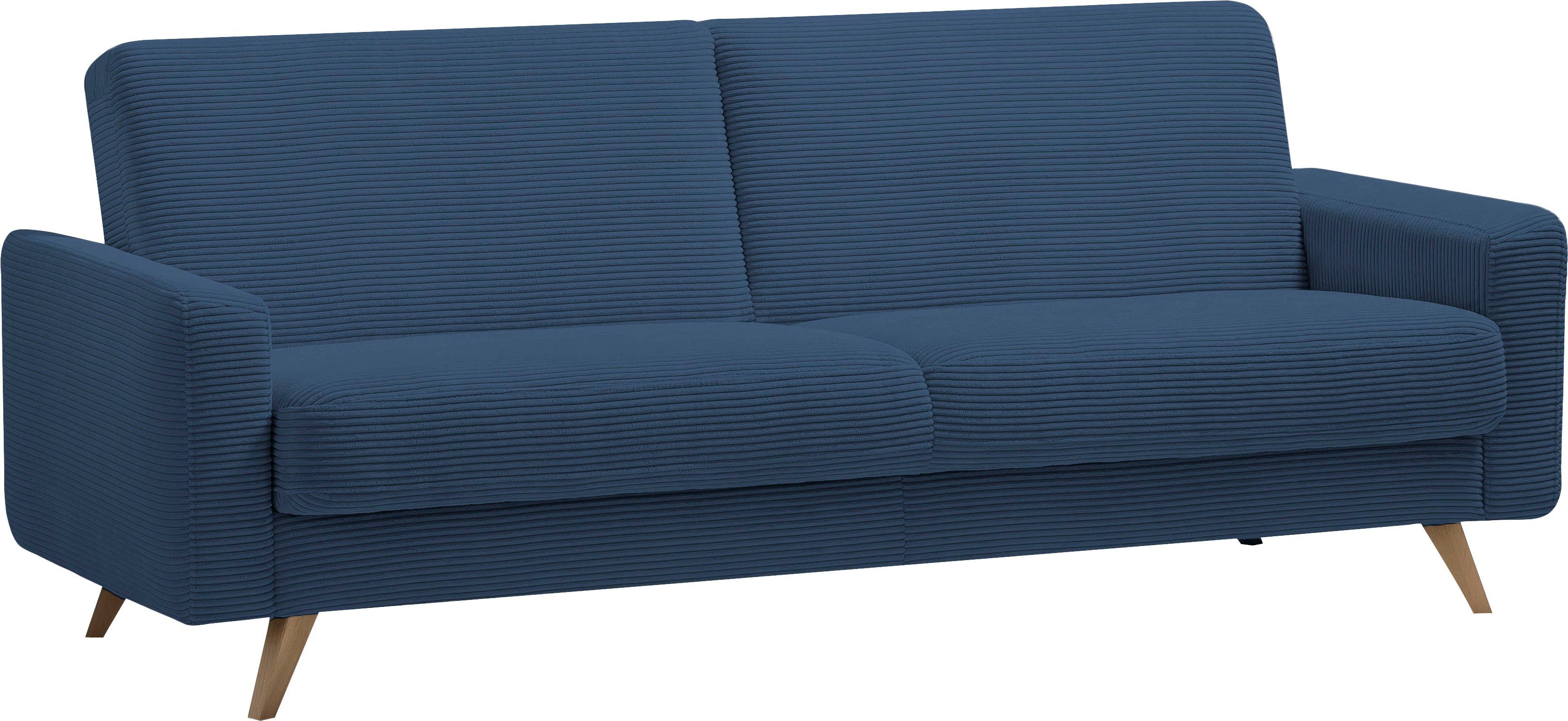 exxpo - 3-Sitzer fashion Samso, Inklusive Bettkasten und sofa Bettfunktion navy