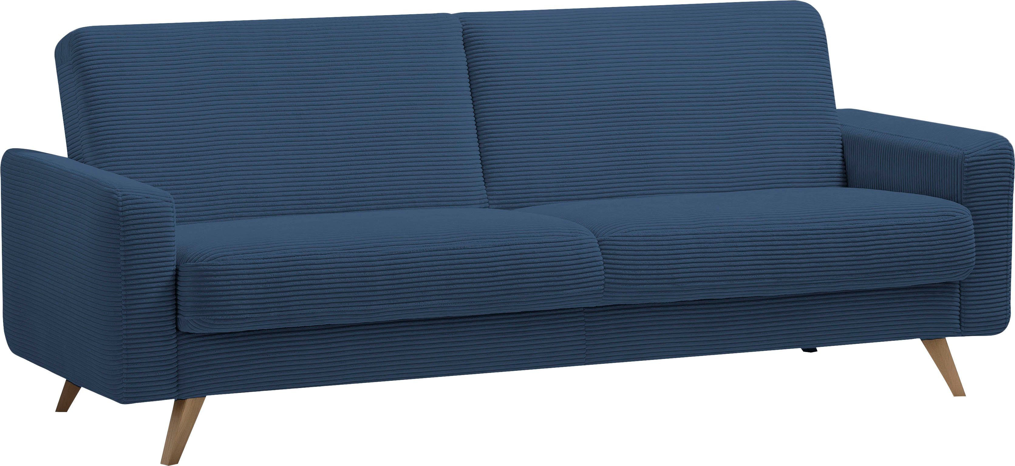 sofa Bettkasten Samso, - Inklusive und fashion 3-Sitzer Bettfunktion navy exxpo