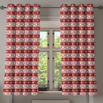 Gardine Dekorative 2-Panel-Fenstervorhänge für Schlafzimmer Wohnzimmer, Abakuhaus, Weihnachten skandinavisch