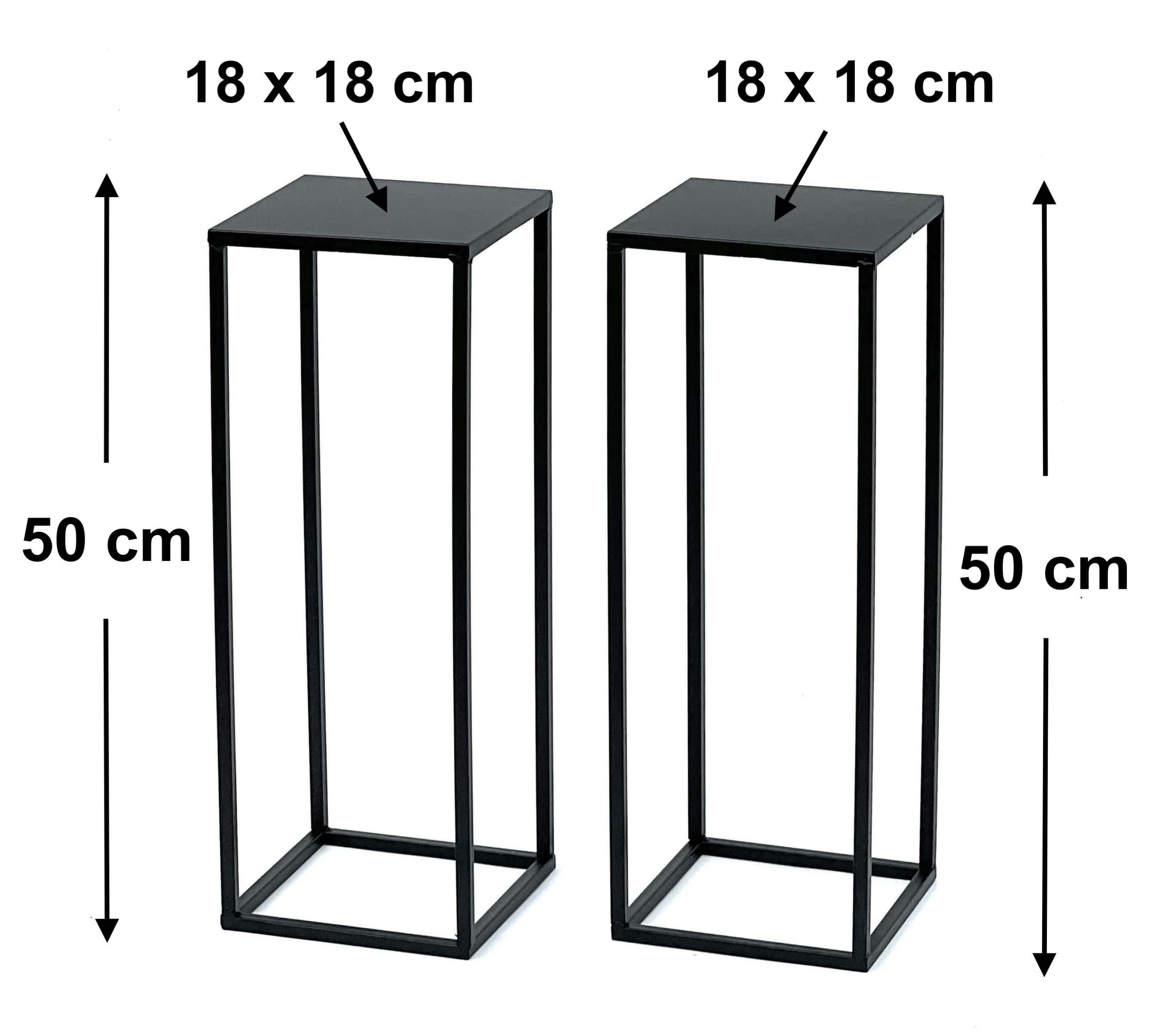 DanDiBo Blumenhocker 2x Metall Schwarz 50 cm 96315 S Beistelltisch