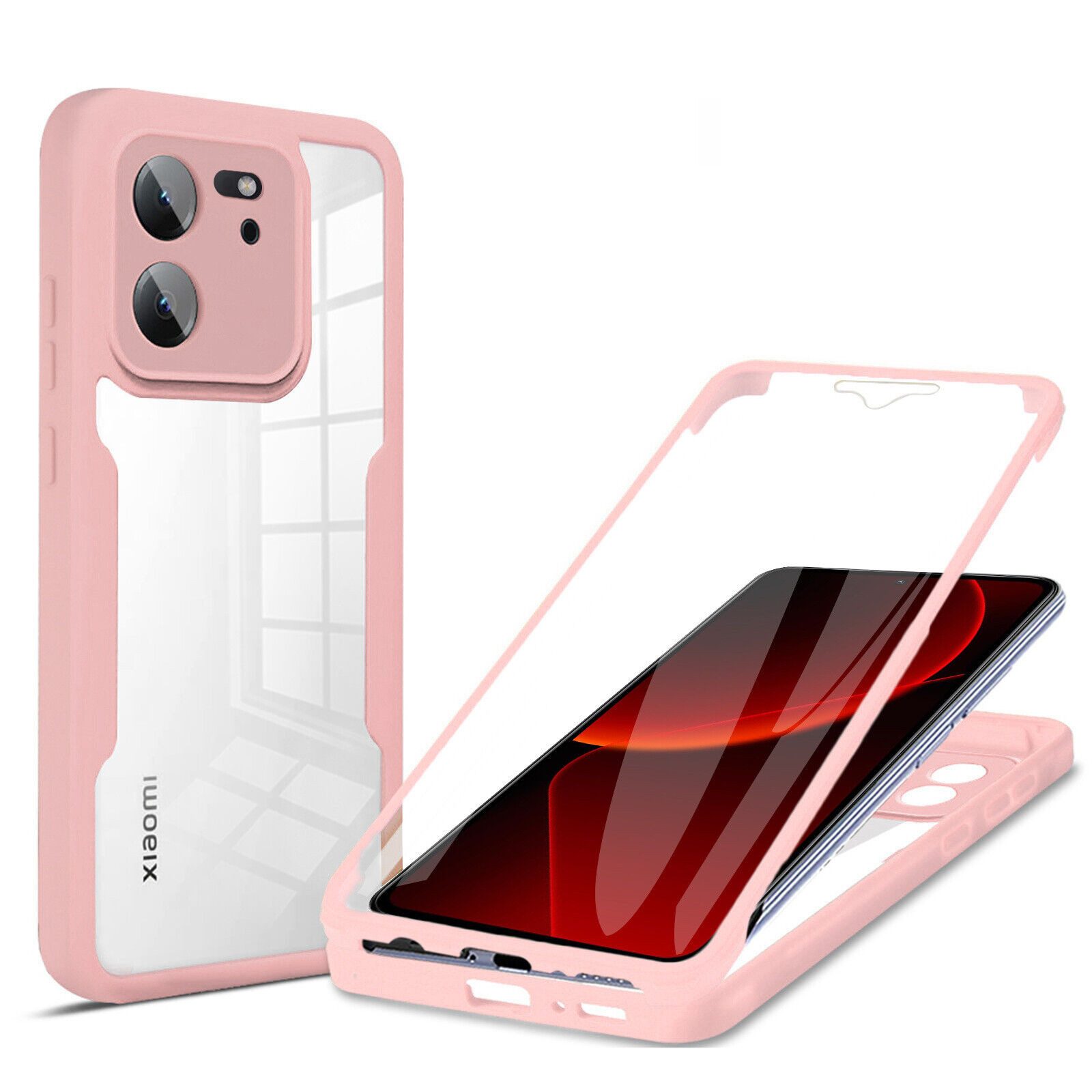 betterfon Handyhülle für Xiaomi 13T / 13T Pro TPU Schutzcase, Rundumschutz mit integrierter Displayabdeckung und klarer Sicht