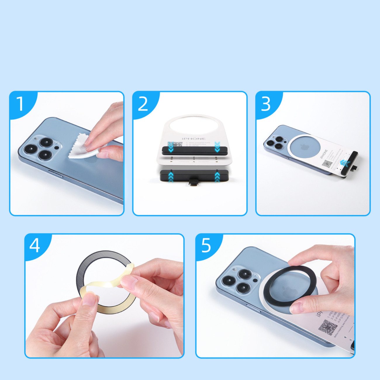 JOYROOM Magnethalter JR-Mag-M3 (Zubehörset, 2 Stück inkl. Montageset), Magnetringe für MagSafe-Nachrüstung, ultradünn