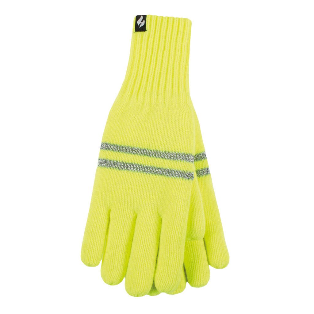 Heat Holders Strickhandschuhe Herren-Handschuhe gelb reflektierenden Streif günstig online kaufen