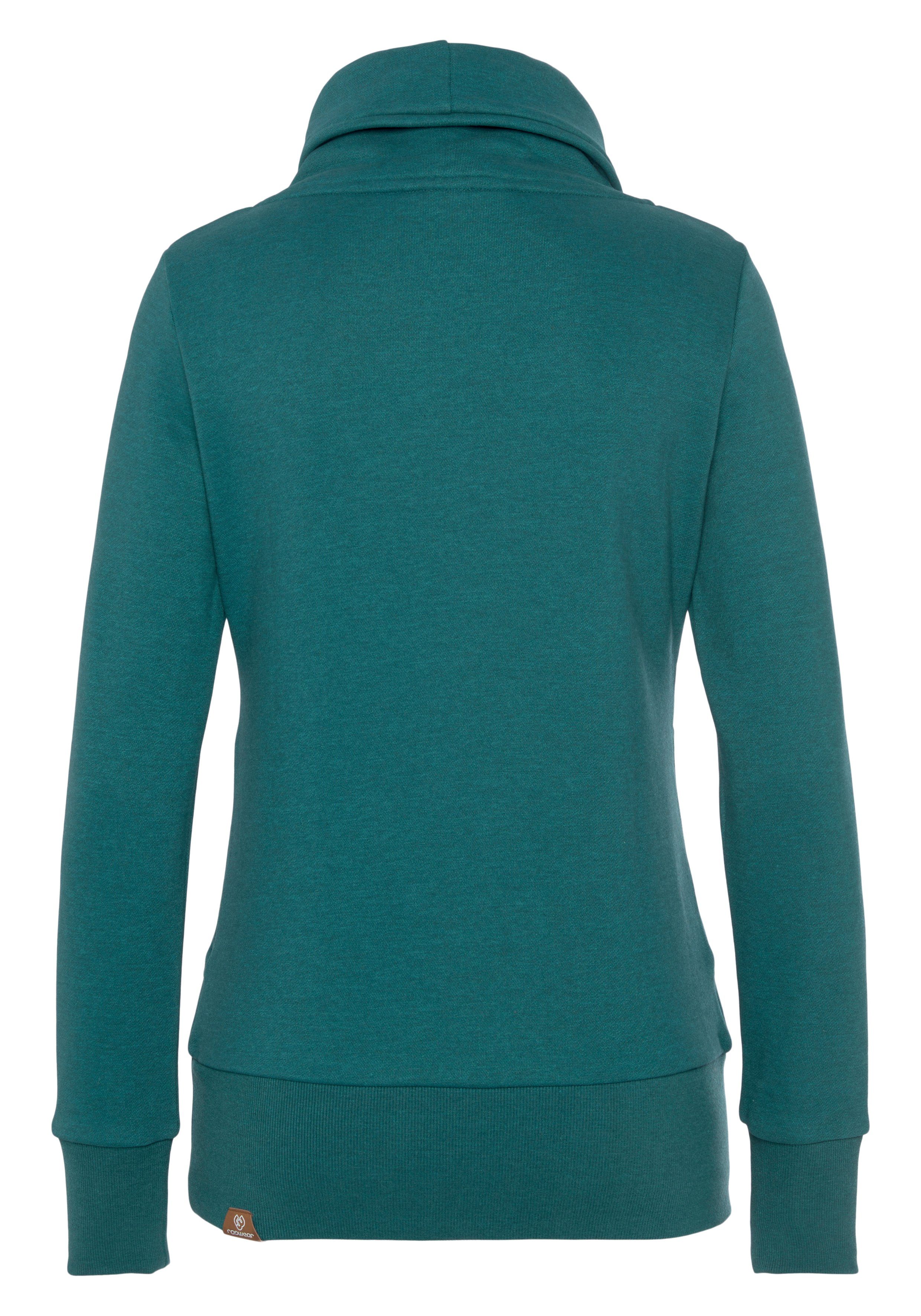 mit Schalkragen asymmetrischem Sweatshirt O PETROL Ragwear ANGELLIKA