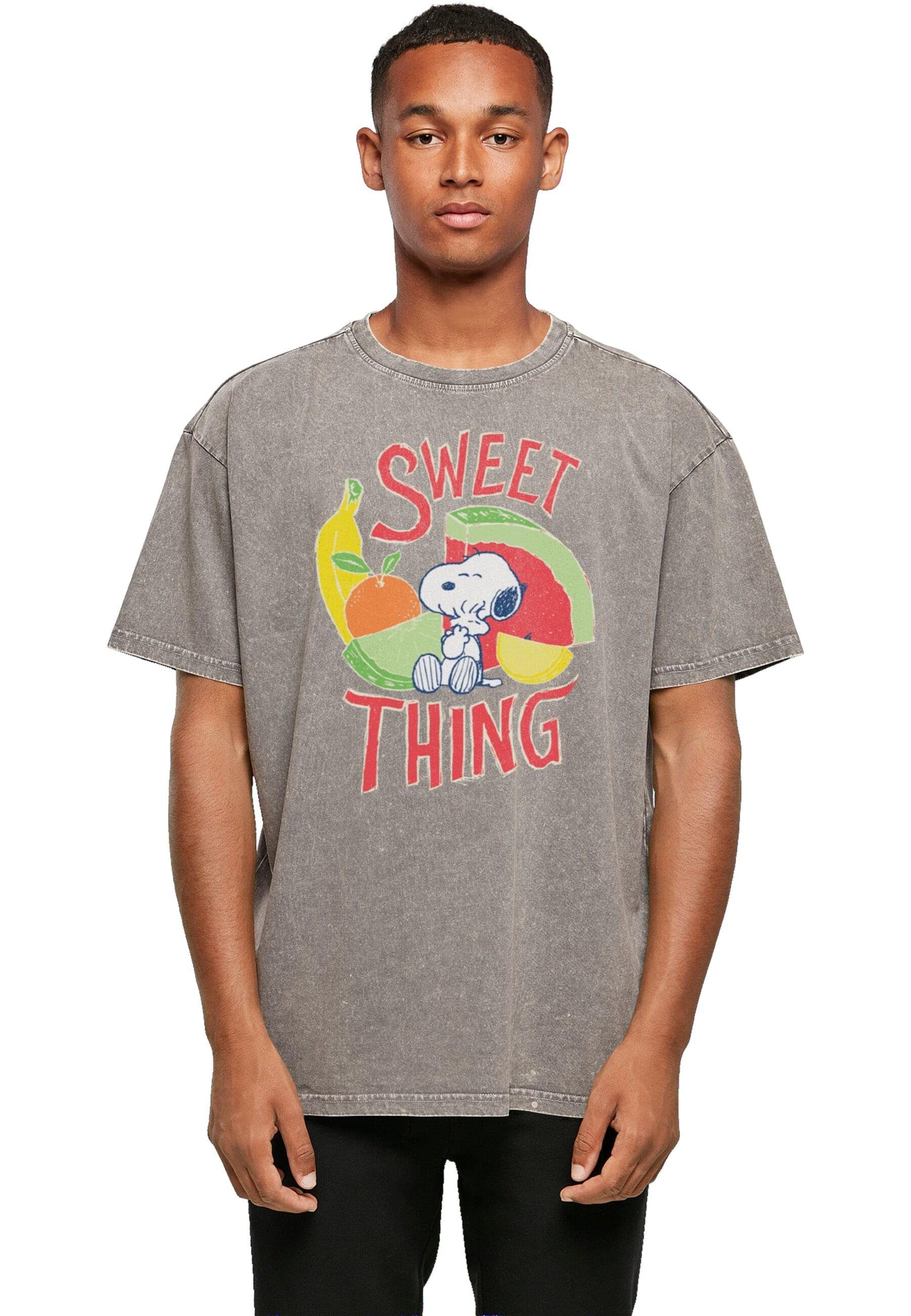 (1-tlg) thing Sweet Oversize Acid - Merchcode Washed Herren Peanuts T-Shirt Tee Heavy
